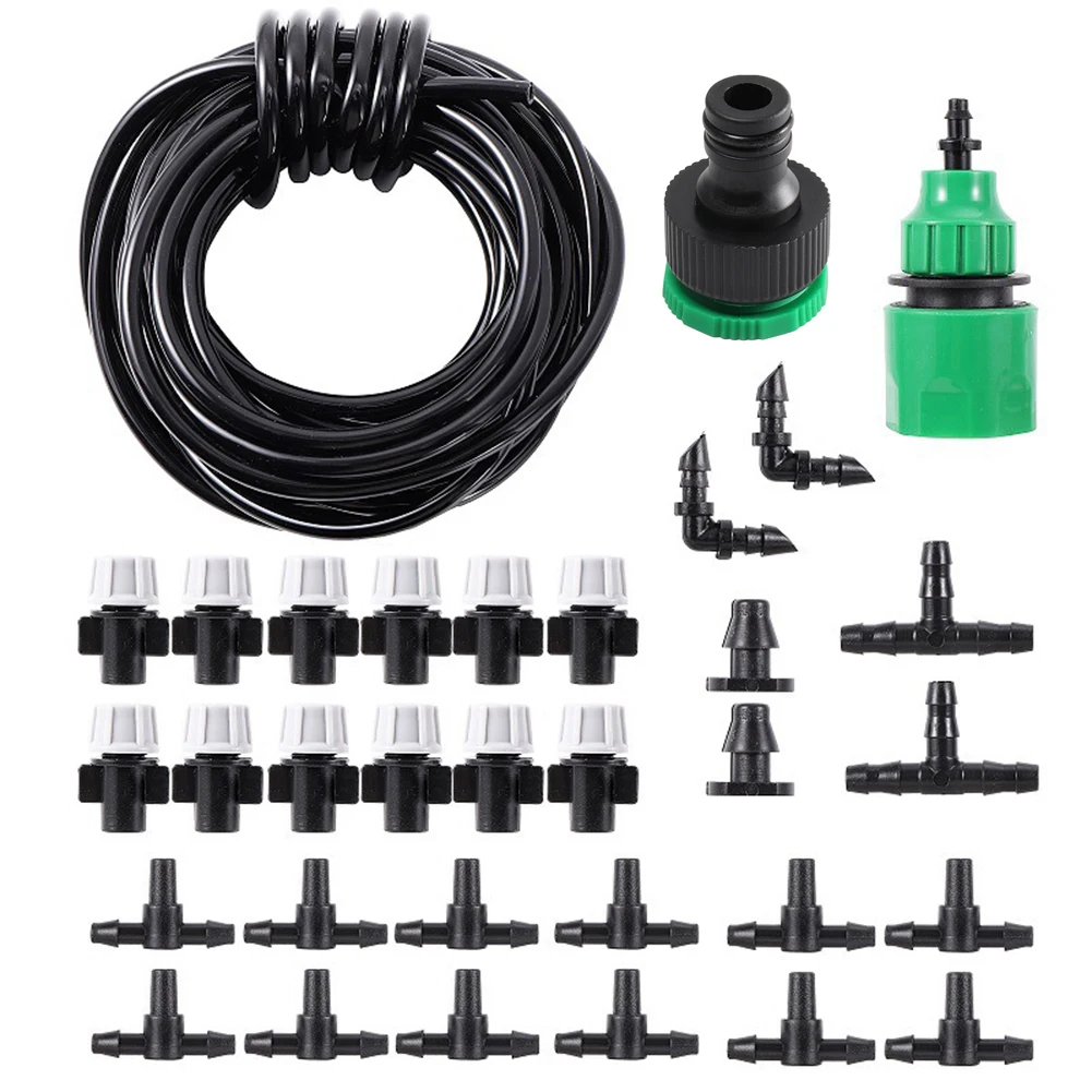 Sistema de riego automático de 10-20M, boquillas antiniebla portátiles, cabezal de pulverización para manguera de jardín, sistema de enfriamiento por nebulización para exteriores - imagen 3