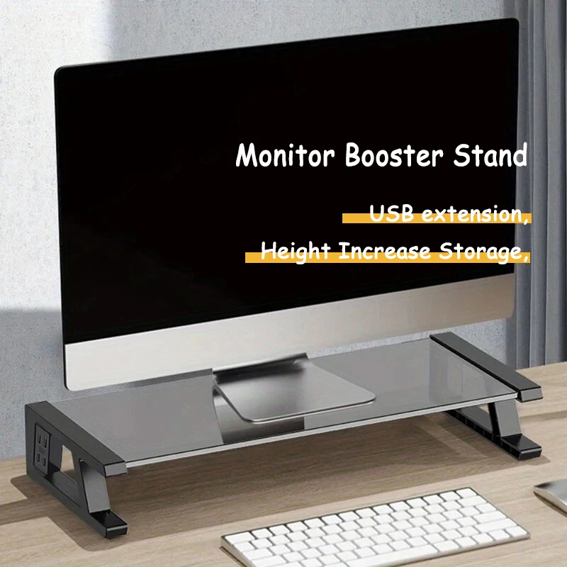 Soporte para Monitor de ordenador BEISHI, Base de marco de elevación de pantalla de escritorio ergonómica, estante de almacenamiento para el hogar y la Oficina, organizador de escritorio con concentrador USB