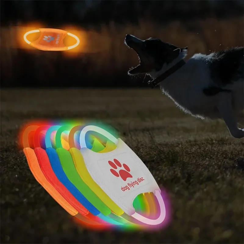 Discos voladores para perros, 3 modos de luz LED brillante, juguetes interactivos de entrenamiento, juego de discos voladores, juguete para perros, accesorios para perros - imagen 2