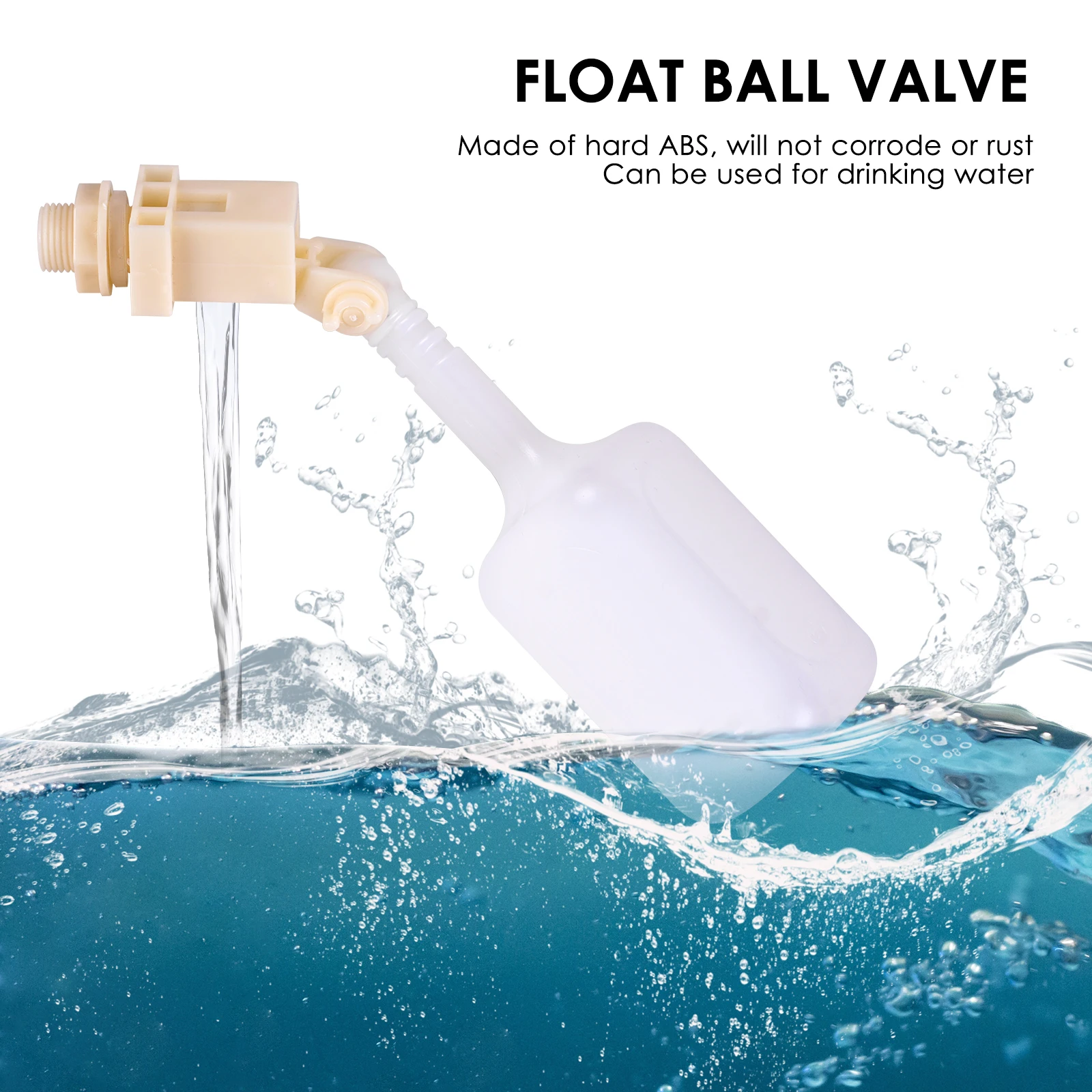 Válvula de bola de flotador de Control de agua automático, interruptor de Control de cuenco para beber, tanque de agua de torre, 1/2 pulgadas, granja, vaca, perro, nuevo - imagen 2