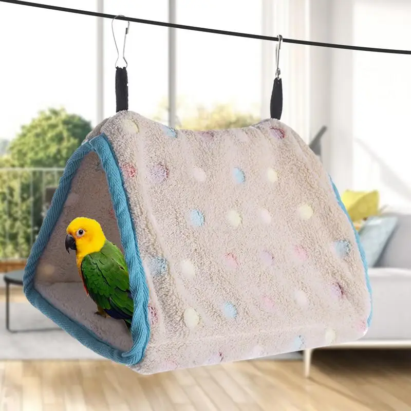 Hamaca de felpa para loros, nido cálido para mascotas, nido, litera, cama colgante - imagen 3