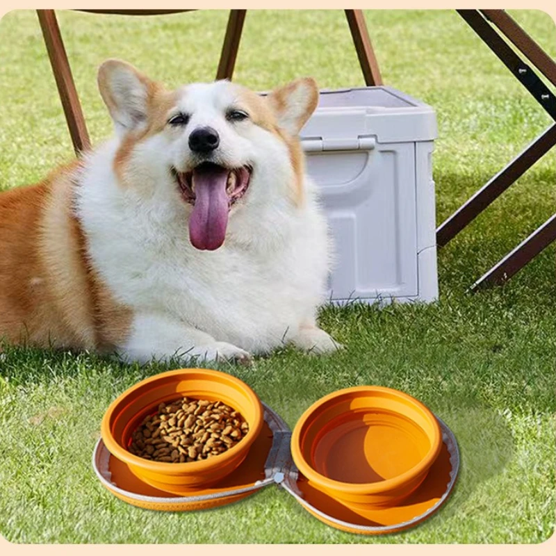 Nuevo cuenco para beber de doble uso de silicona para mascotas, almacenamiento plegable portátil para exteriores, cuenco para mascotas y gatos, suministros para comedero para perros - imagen 5