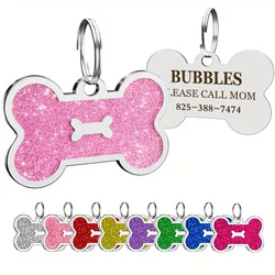 Etiqueta de identificación para perros y gatos, etiquetas colgantes con nombre para perros y gatos, accesorios personalizados para Collar de mascotas, etiquetas de hueso antipérdida para perros pequeños y gatos