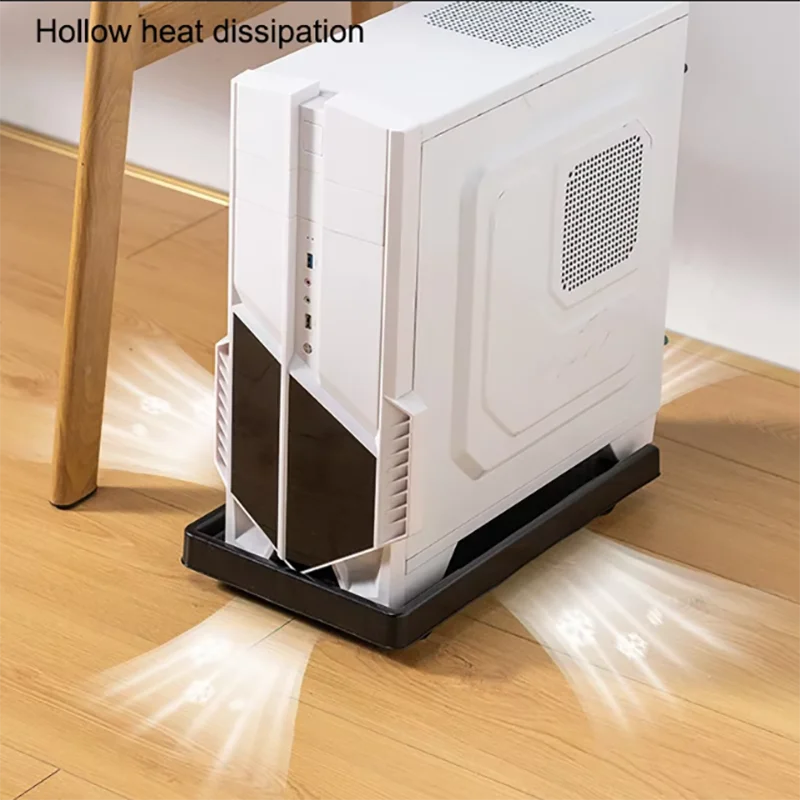 Soporte ajustable para CPU móvil, soporte de torre para ordenador, soporte de torre para PC ventilado, 4 ruedas rodantes para la mayoría de los PC debajo del soporte de escritorio - imagen 2