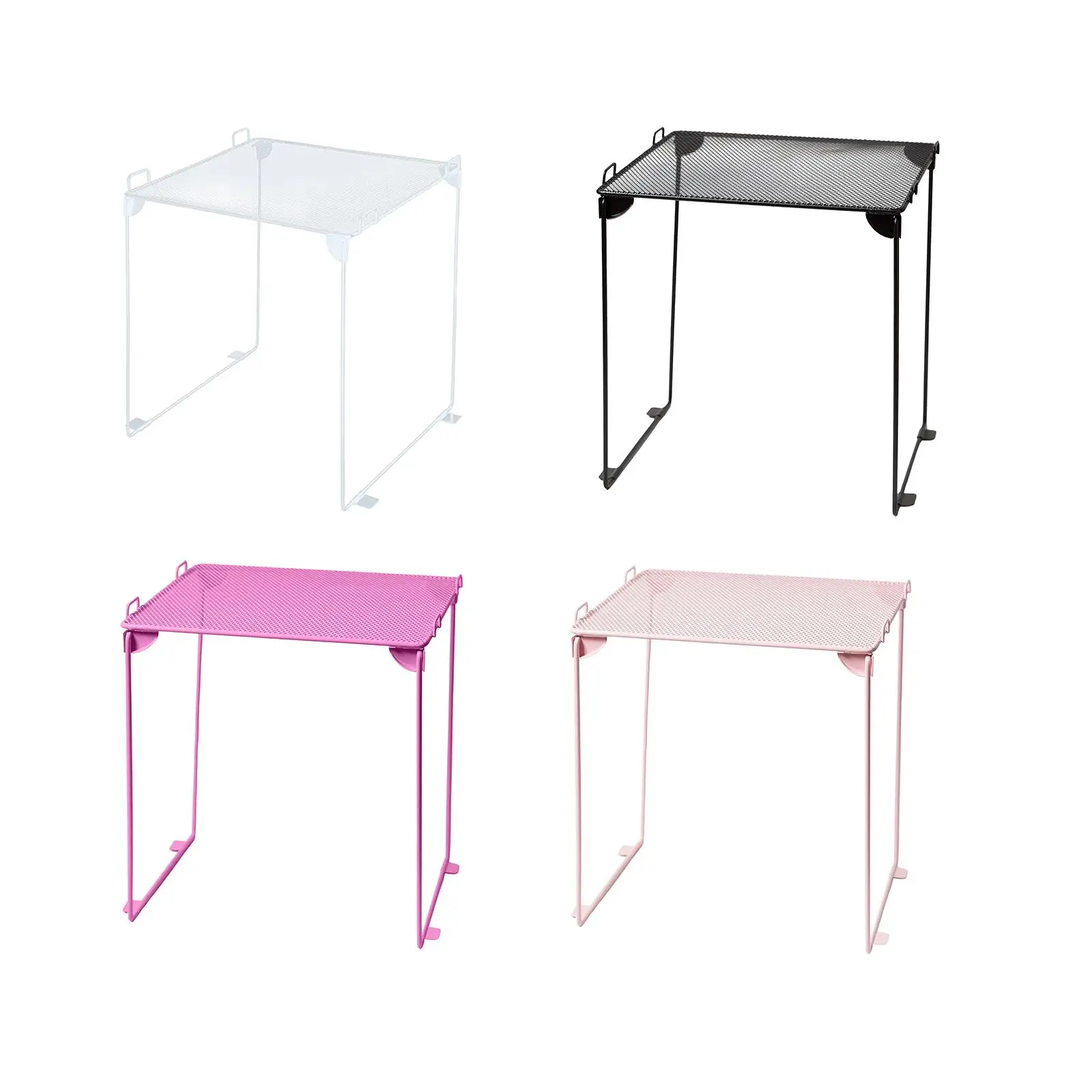 Estante organizador de malla plegable para gimnasio y trabajo, ahorro de espacio, apilable, resistente, versátil, soporte de organización debajo del gabinete - imagen 4