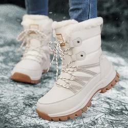 Botas de nieve peludas de alta calidad para mujer, zapatos deportivos cálidos de algodón para exteriores, zapatos transfronterizos de talla grande, cómodos, informales, con punta redonda, para invierno