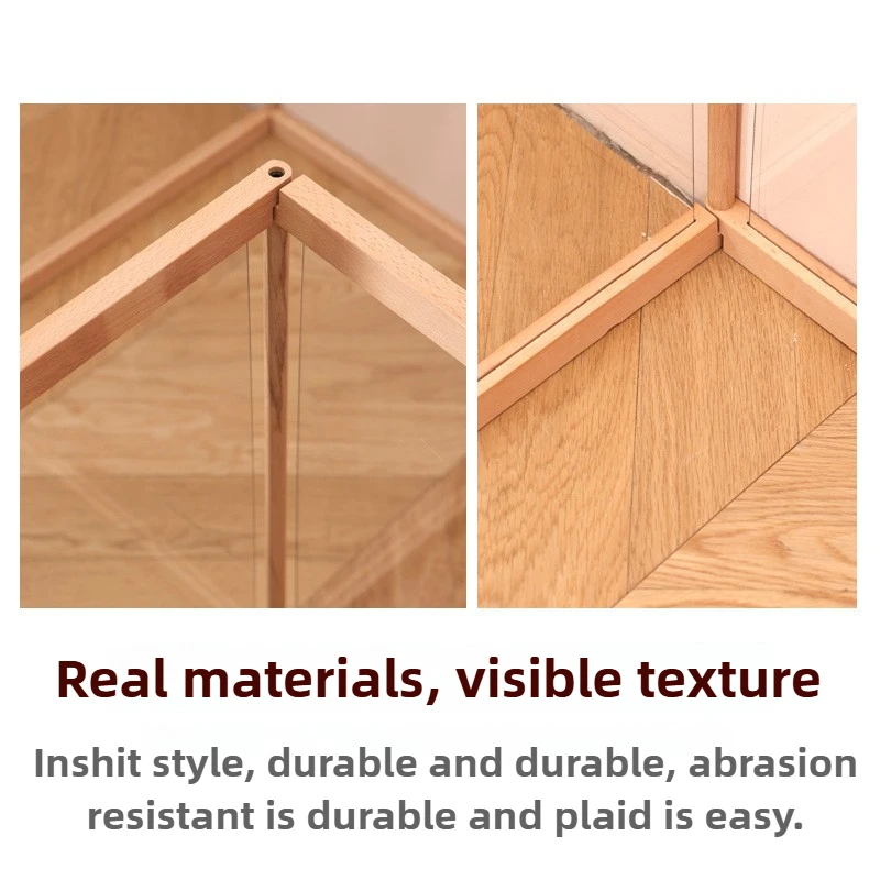 Valla para perros de 63CM de alto, bricolaje gratis, interior con puerta, valla para perros de madera maciza, valla transparente de haya para perros grandes, barrera, suministros para mascotas - imagen 3