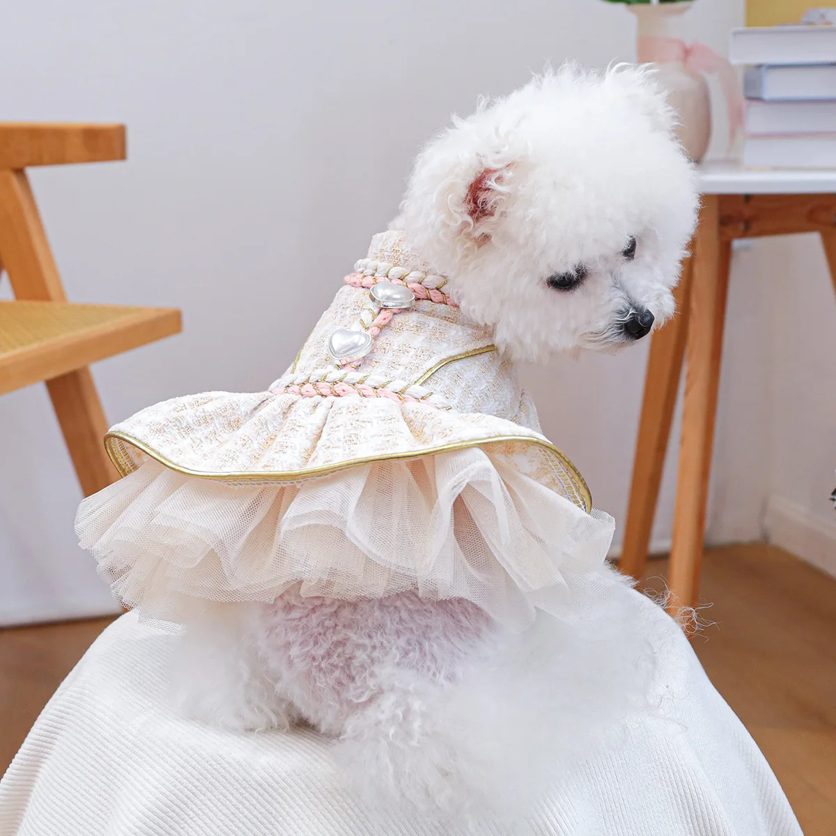 Vestido de lana de otoño e invierno para mascotas, ropa para perros y gatos, vestido de otoño e invierno, ropa para perros pequeños, ropa para cachorros - imagen 3