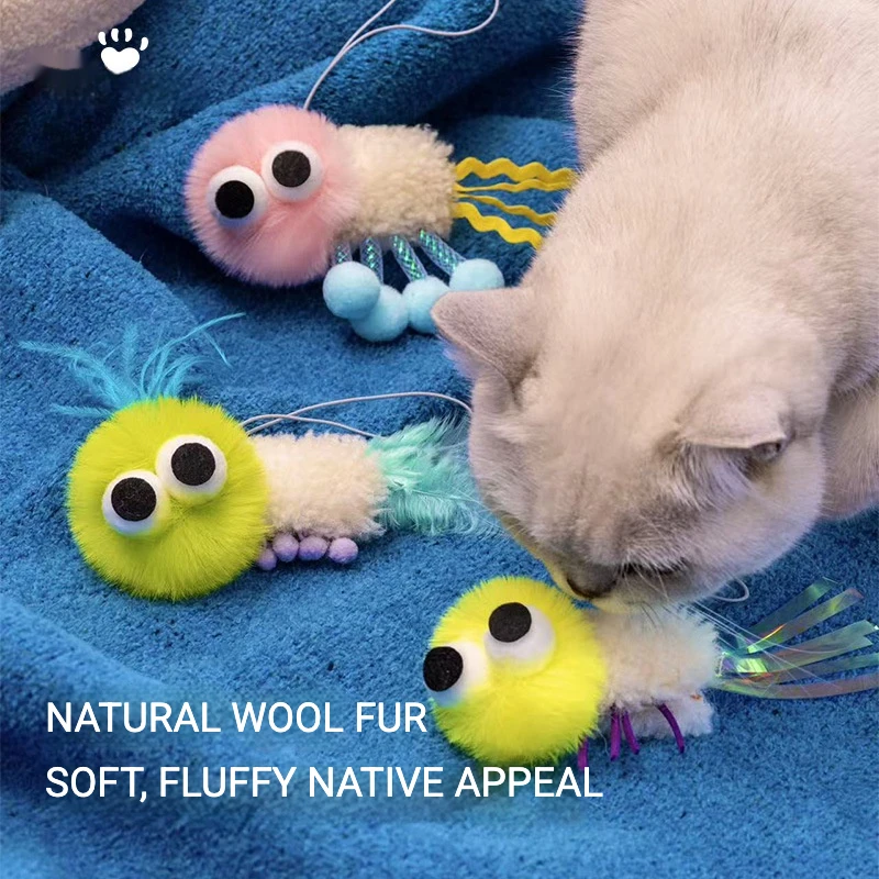 Juguete piel oveja natural para gatos monstruo flexible hierba gatera - imagen 5