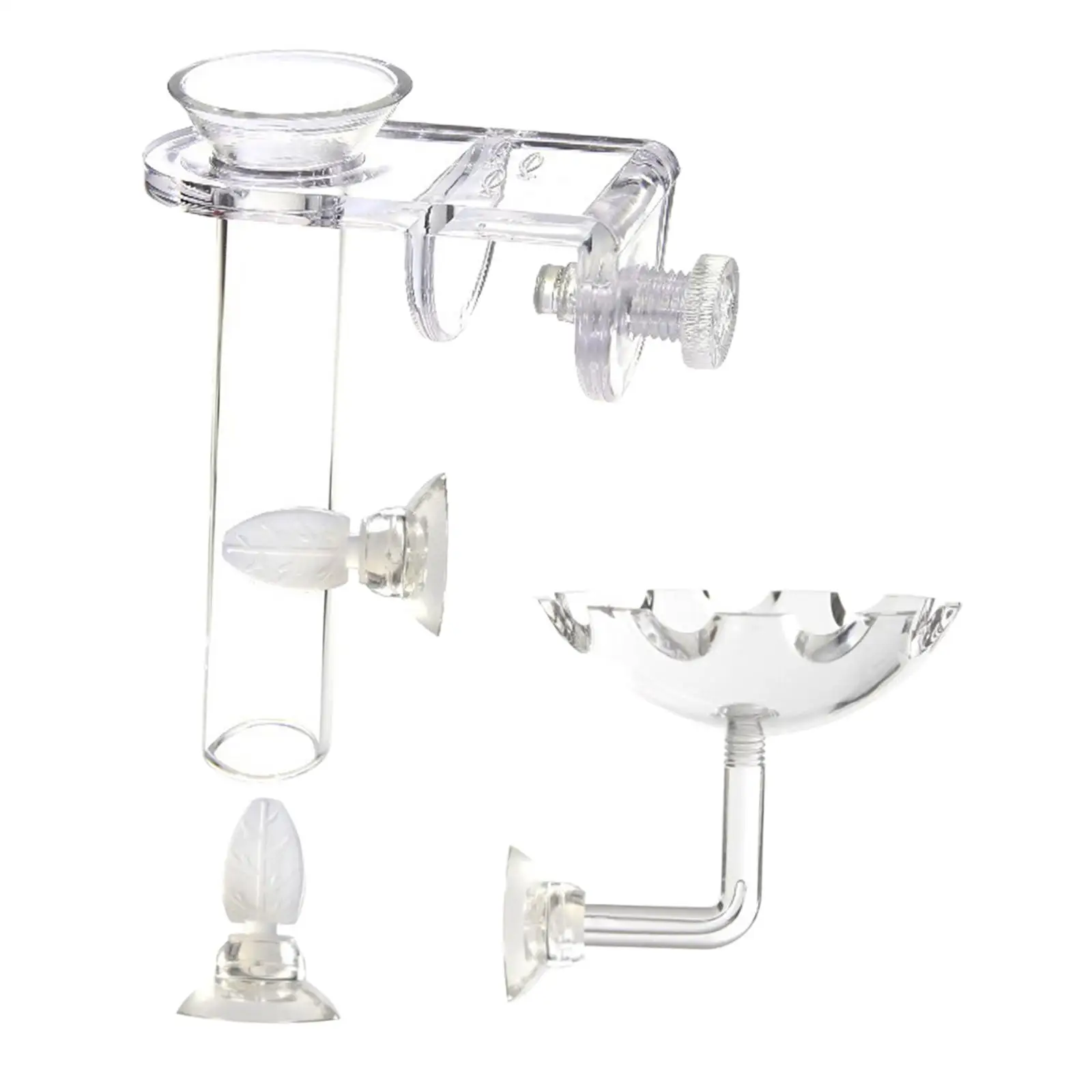 Clear Shrimp Feeding Tube and Dish Kit with Anti Float Design Pet Feeding Accessories for Aquarium Shrimp Food