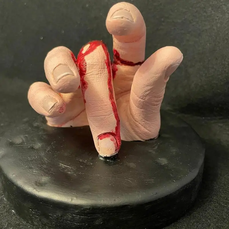 Figura de Arte de resina de dedo cortado, utilería para fotos de fiesta de Halloween, adorno de decoración de jardín para estantería, mesa de comedor - imagen 2