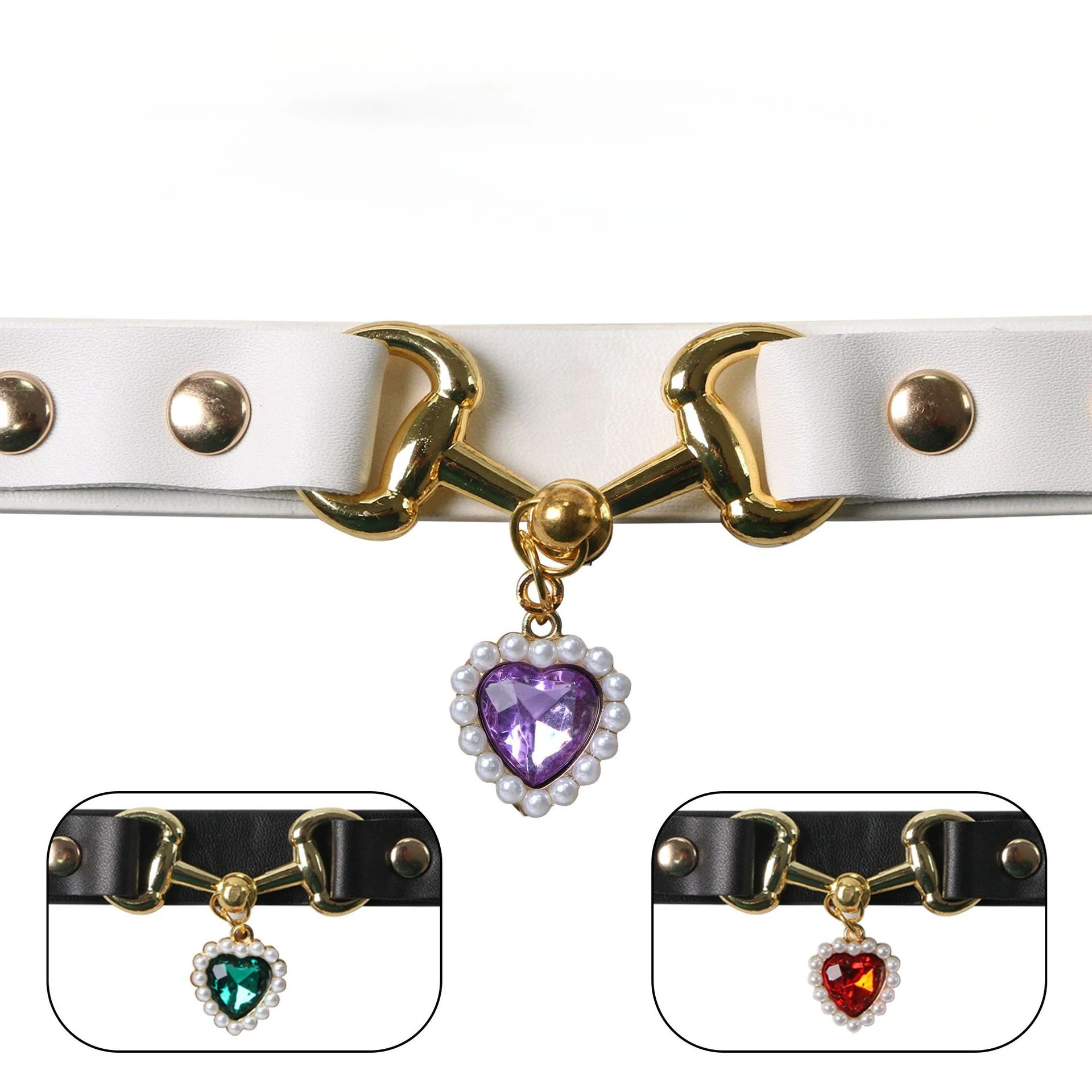 Collar de cuero resistente para perros pequeños, cachorros y pug - imagen 3