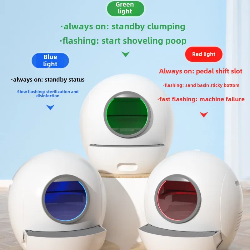 Caja de arena inteligente para gatos, tamaño grande, antiespegue, limpieza, esterilización UV, antisalpicaduras, inodoro para gatos, Control WIFI, suministros de limpieza para mascotas - imagen 4