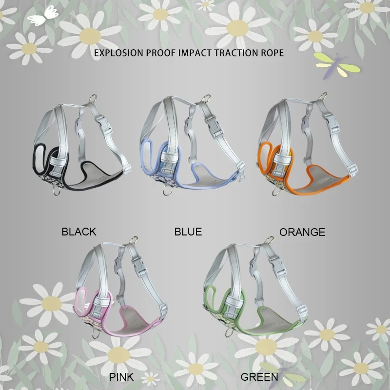 Correas de pecho para perros, suministros para mascotas, chaleco reflectante con estampado de margaritas, Estilo Chaleco - imagen 5