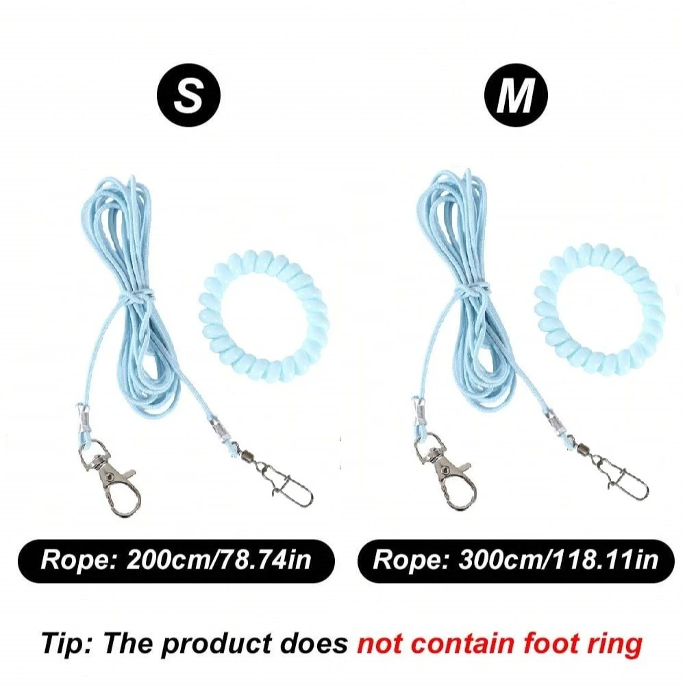 Cuerda de liberación para loros, correa para pájaros ultraligera, no dañina hasta los pies, cuerda de liberación de vuelo para loros y mascotas, correa para pájaros (sin anillo para pie), 1 ud. - imagen 3