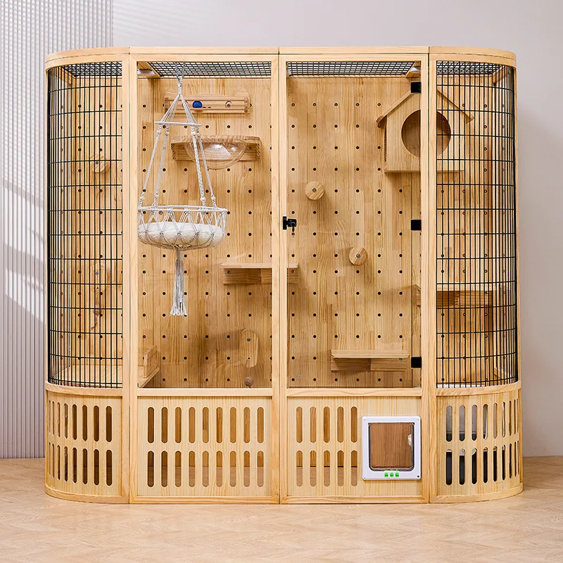 Villa para gatos súper grande, casa para gatos de interior de lujo, jaula para gatos de diseño panorámico con espacio de vida cómodo, muebles para mascotas para gatos - imagen 2