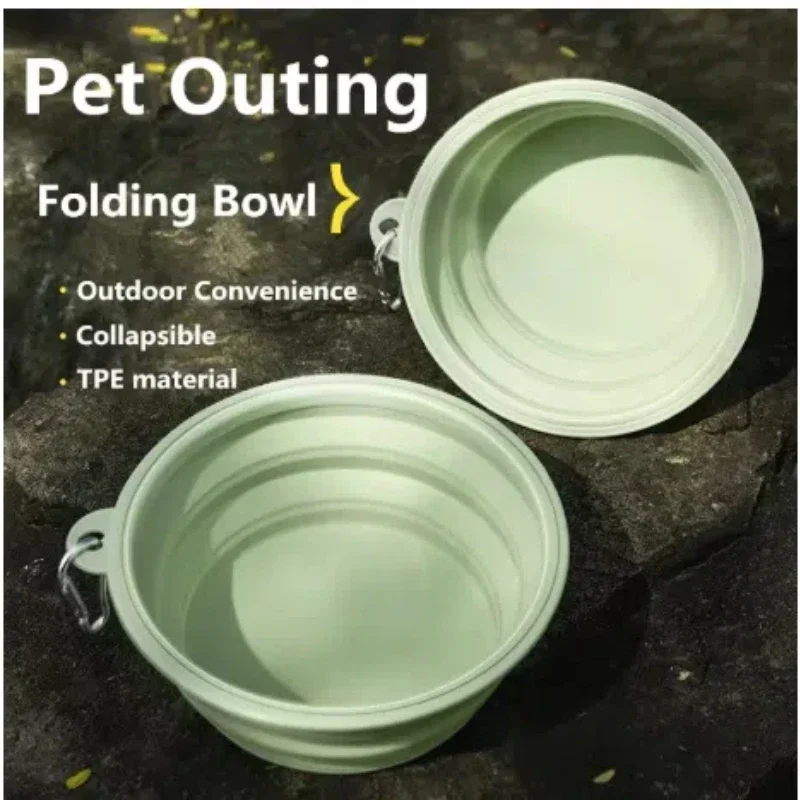 Cuenco plegable de silicona para perros, plato de viaje al aire libre, contenedor de agua y comida para gatos, bandeja de alimentación, alimentadores portátiles para perros - imagen 2