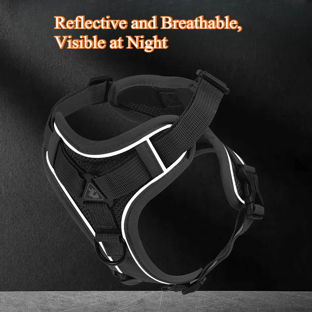 Juego de arnés y correa para perros sin tirones, chaleco con arnés ajustable para mascotas para perros pequeños, gatos, correa reflectante para el pecho para perros, caminar con plomo - imagen 4