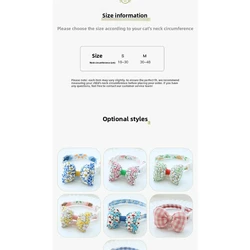 Collar ajustable con lazo floral para gatos y perros pequeños-medianos