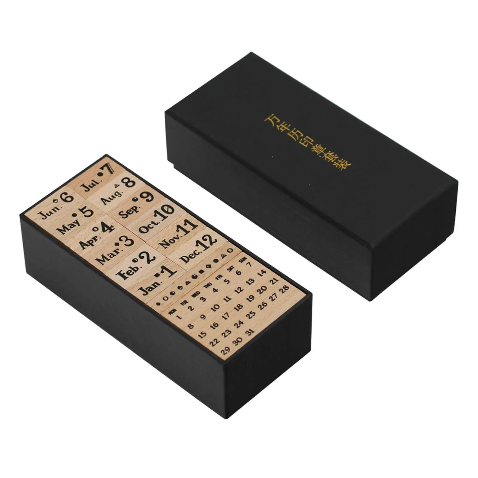 Multipurpose Wooden Stamps Creative Calendar Stamping Set for Scrapbooking Bullet Journal and Decorative Album Supplies