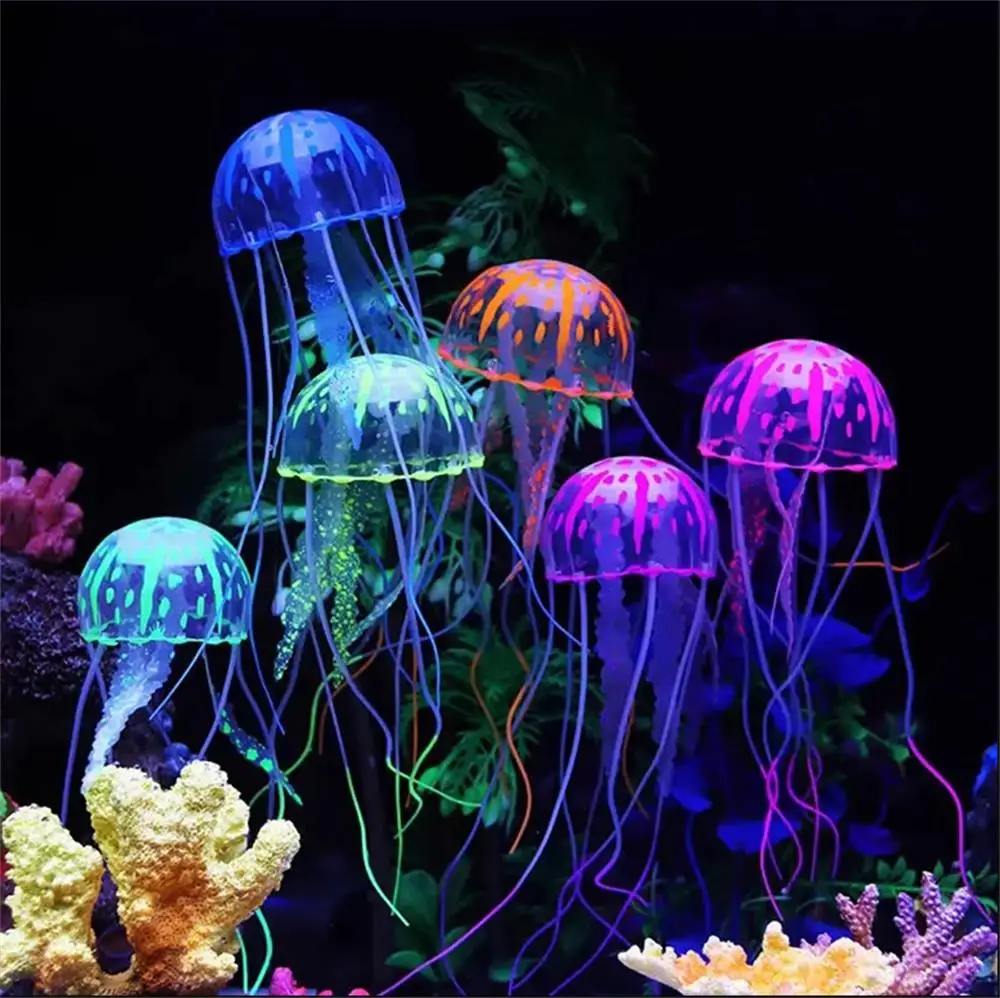 Decoración acuario medusa luminosa – Adorno LED subacuático pecera - imagen 5