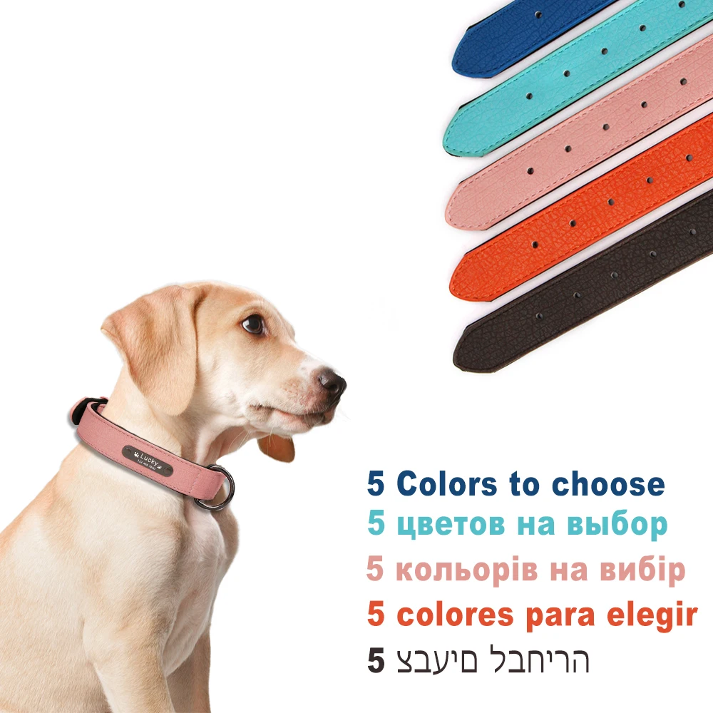 Collar personalizado de piel para perros - 10 colores - imagen 3