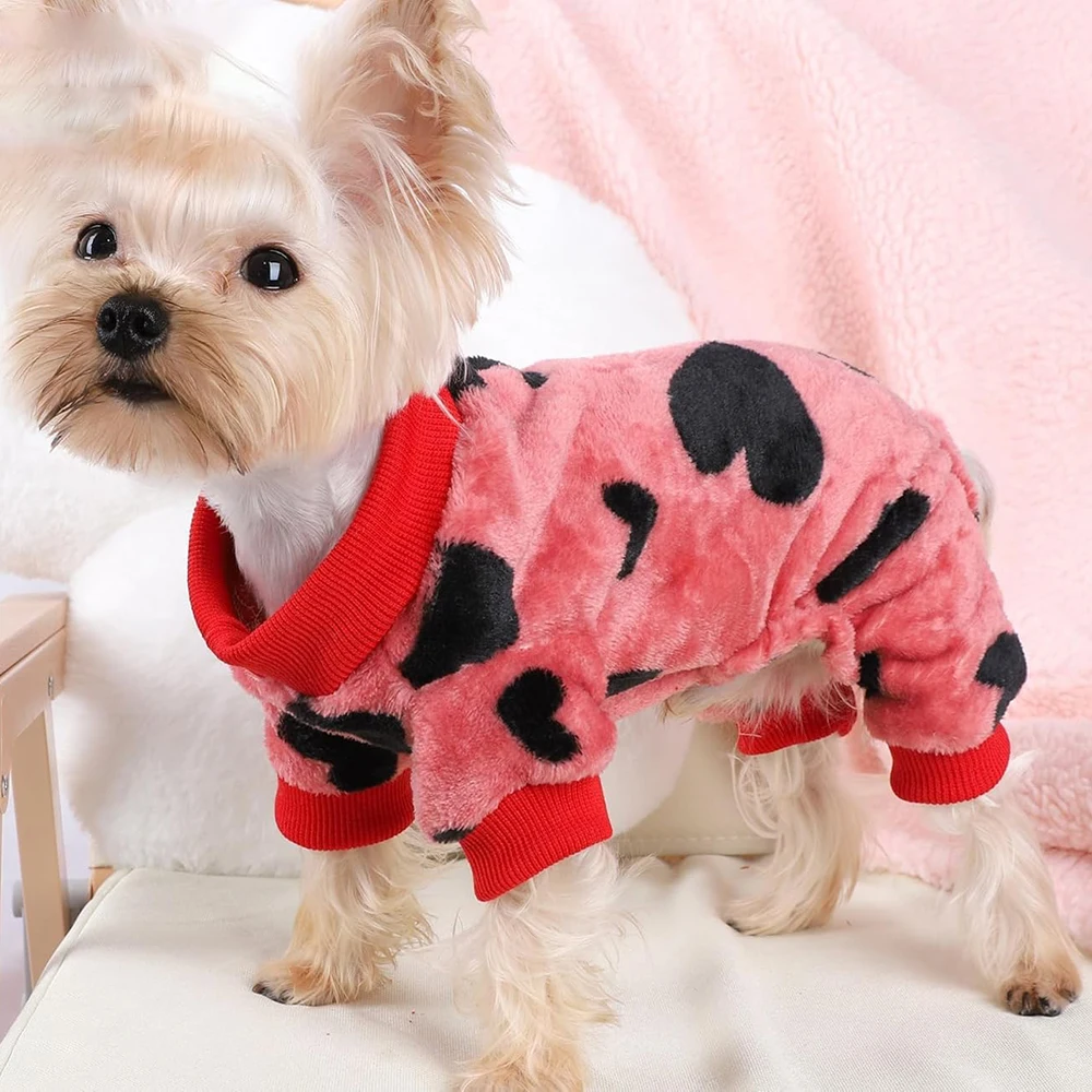 Pijamas de invierno para perros, monos de Pomerania, pijamas con estampado de Halloween, monos cálidos para cachorros pequeños, ropa para perros Chihuahua - imagen 3