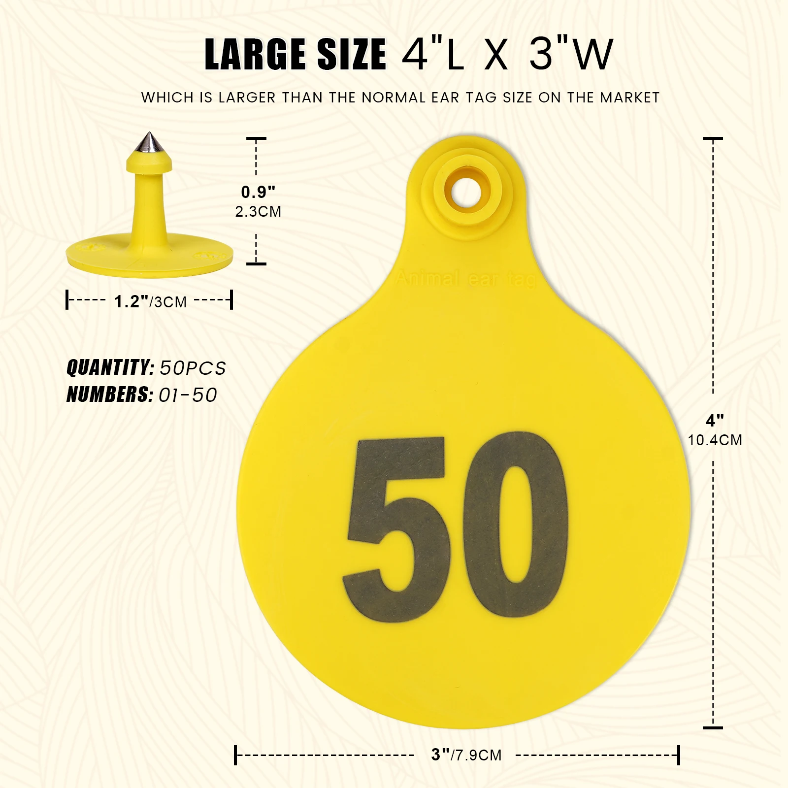 50 Uds ganado vaca ganado TPU etiquetas para las orejas señales con palabra etiquetas para las orejas 01-50 TPU etiquetas para las orejas de precisión tarjeta de identificación de animales de granja - imagen 4