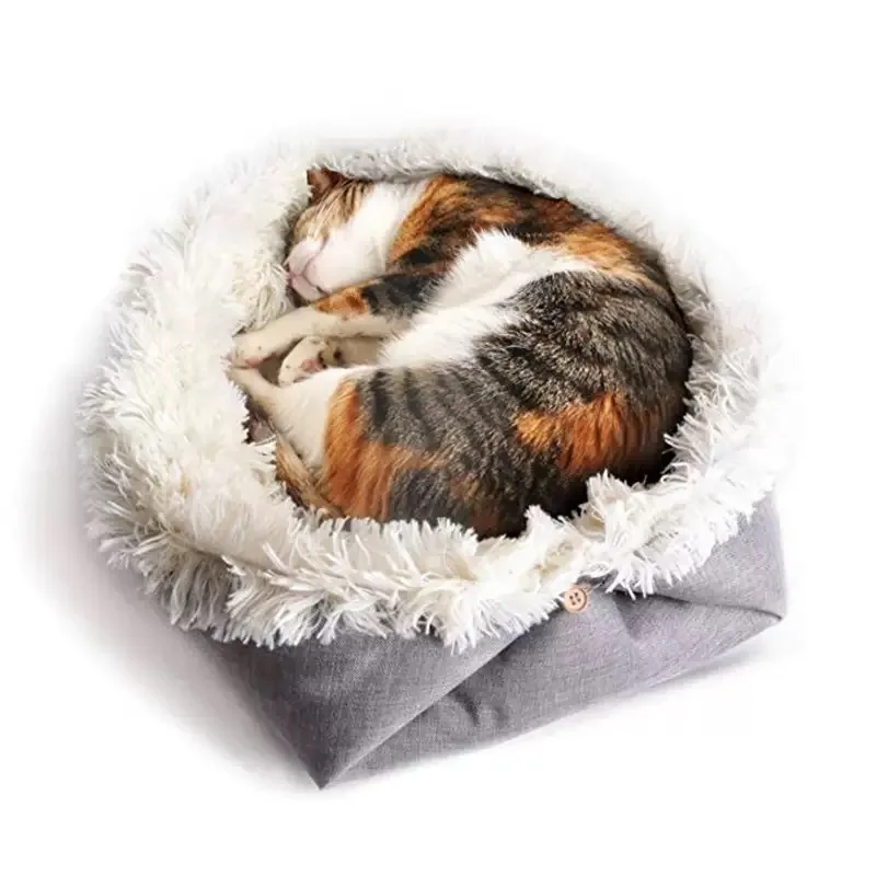 Cama para gatos de interior Cama para gatos lavable Diseño innovador Cama para mascotas Calentamiento seguro Superficie para dormir cómoda Espacio cómodo - imagen 2