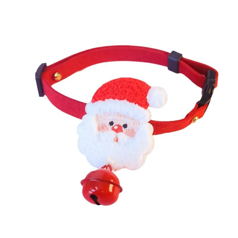 Collar de algodón ajustable para mascotas, colgante de Papá Noel y alce, antiasfixia, estilo navideño, 2023 - imagen 2