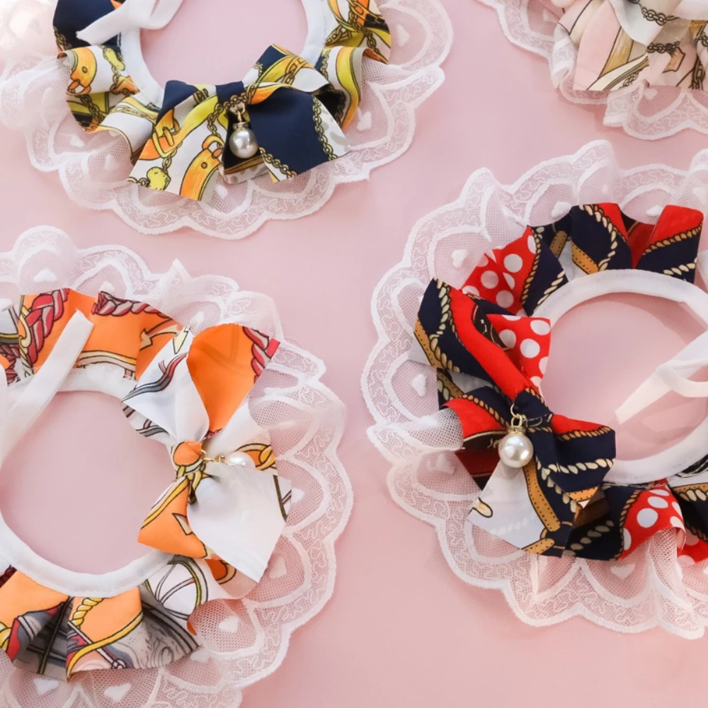 Collar lazo corazón vintage para gatos y perros – Accesorio elegante - imagen 5