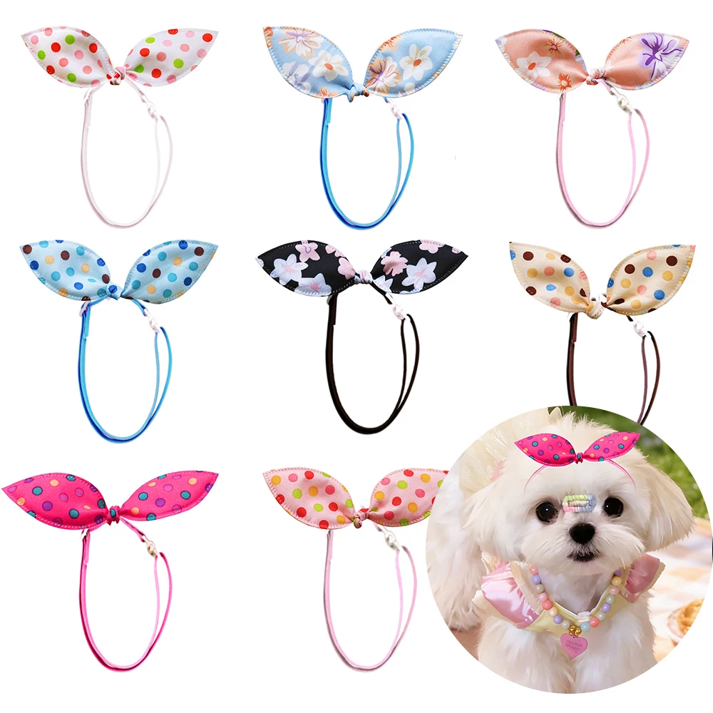 Lazos pelo cachorro perro oreja conejo – Bandas elásticas coloridas - imagen 4