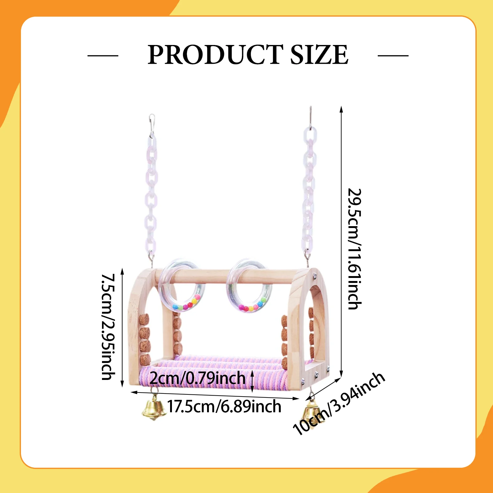 Bird Parrot Swing Toys Standing Chewing Toy for Parrots Lovebirds Budgerigar