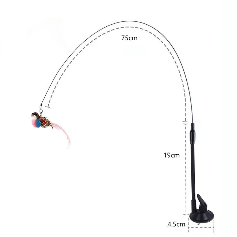 Vara de plumas para gatos – Juguete interactivo con ventosa - imagen 5