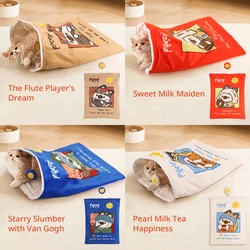Cama saco interactiva para gatos con colgante acogedora