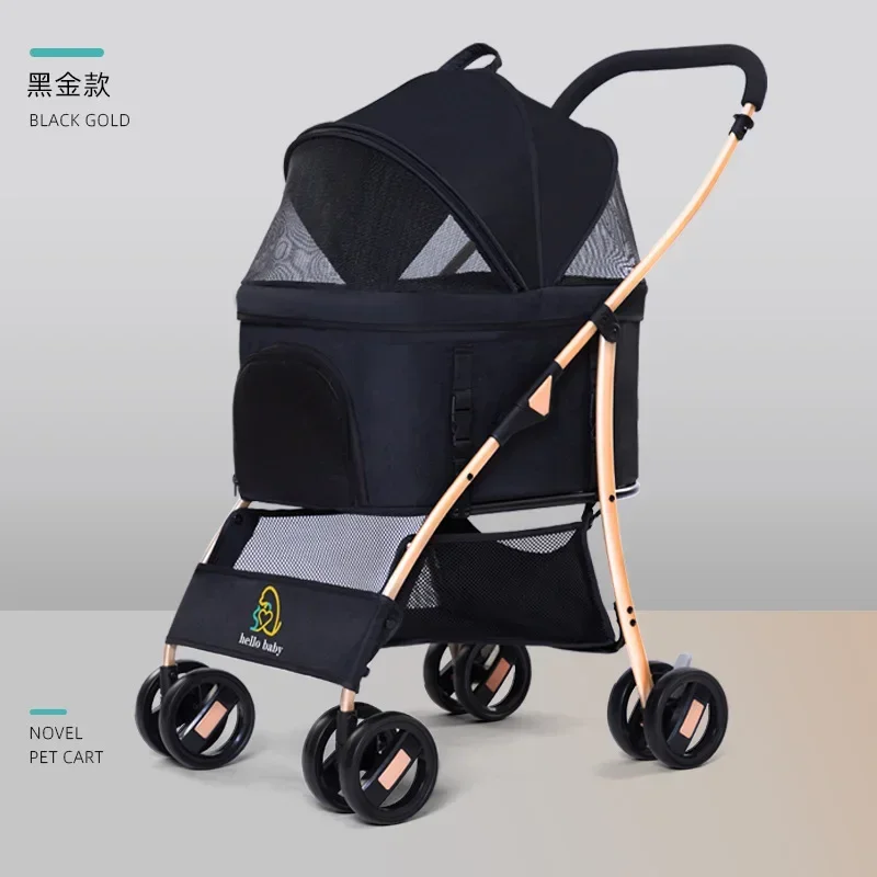 Carro transpirable para perros medianos y pequeños, carrito para perros de acero al carbono, carrito para mascotas para gatos mayores y débiles, cochecitos para gatos, productos para mascotas - imagen 4