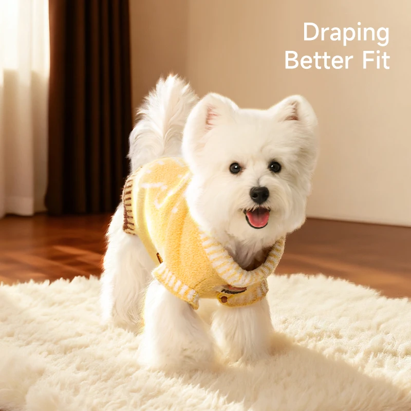 HOOPET Suéter acogedor para perros Chaleco cálido de invierno para cachorros, ropa elástica de punto suave para mascotas con ajuste cómodo para un uso cómodo - imagen 4