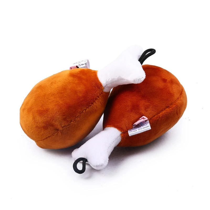 Dog Plush Toy Bite Resistant Squeaky Simulated Chicken Dog Toy Leg Shape Puppy Toy Interactive Dog Accessories - imagen 3