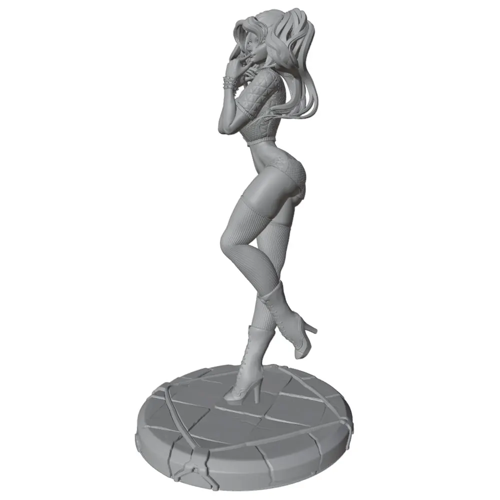 Figura decorativa anime 3D impresa en gris, sin montar ni pintar - imagen 4