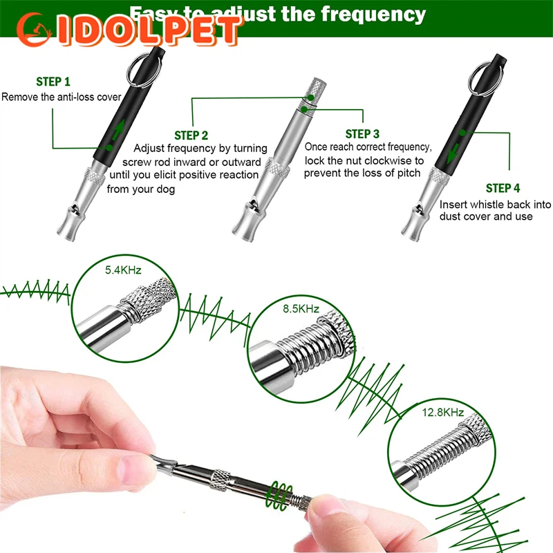 Silbato ultrasónico de entrenamiento para perro, silbato silencioso para dejar de ladrar, entrenamiento de recuperación, ajustable - imagen 3