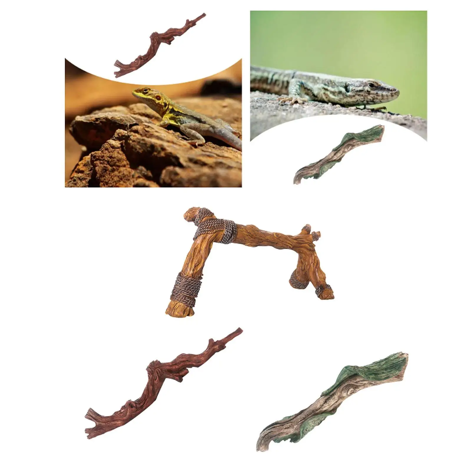 Reptile Climbing Branch Habitat Decoration for Snake Lizard Leopard Gecko