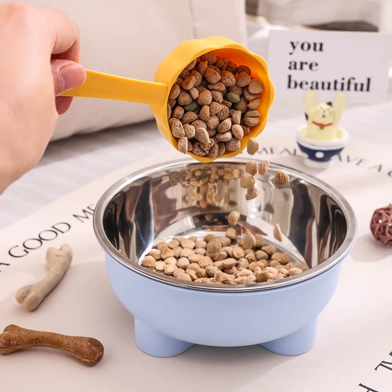 Cuenco elevado de acero inoxidable para mascotas: comedero antideslizante con amplia capacidad para perros y gatos: soporte para el cuello para una fácil alimentación - imagen 4