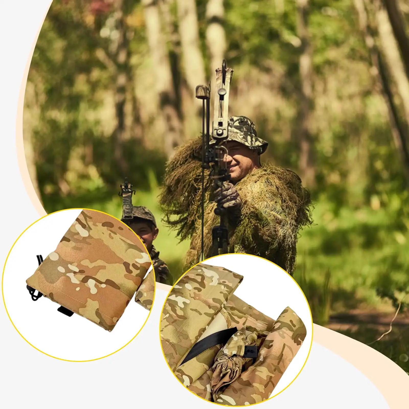 Camo Camping Chair, Portable Swing Seat Compact Camping Stool on Tree for Beach