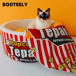 Nuevo Nido para gatos con sensación cerrada de seguridad, nido para dormir de palomitas de maíz cálido para invierno, suministros para mascotas para dormir para gatos