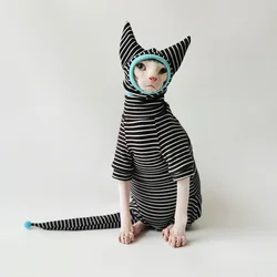 Disfraz de otoño cálido para Sphynx gato sin pelo – sombrero