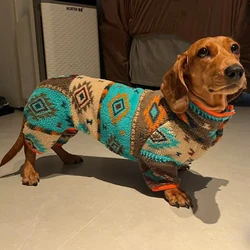 Abrigo bohemio cálido para perros salchicha – Sudadera y suéter