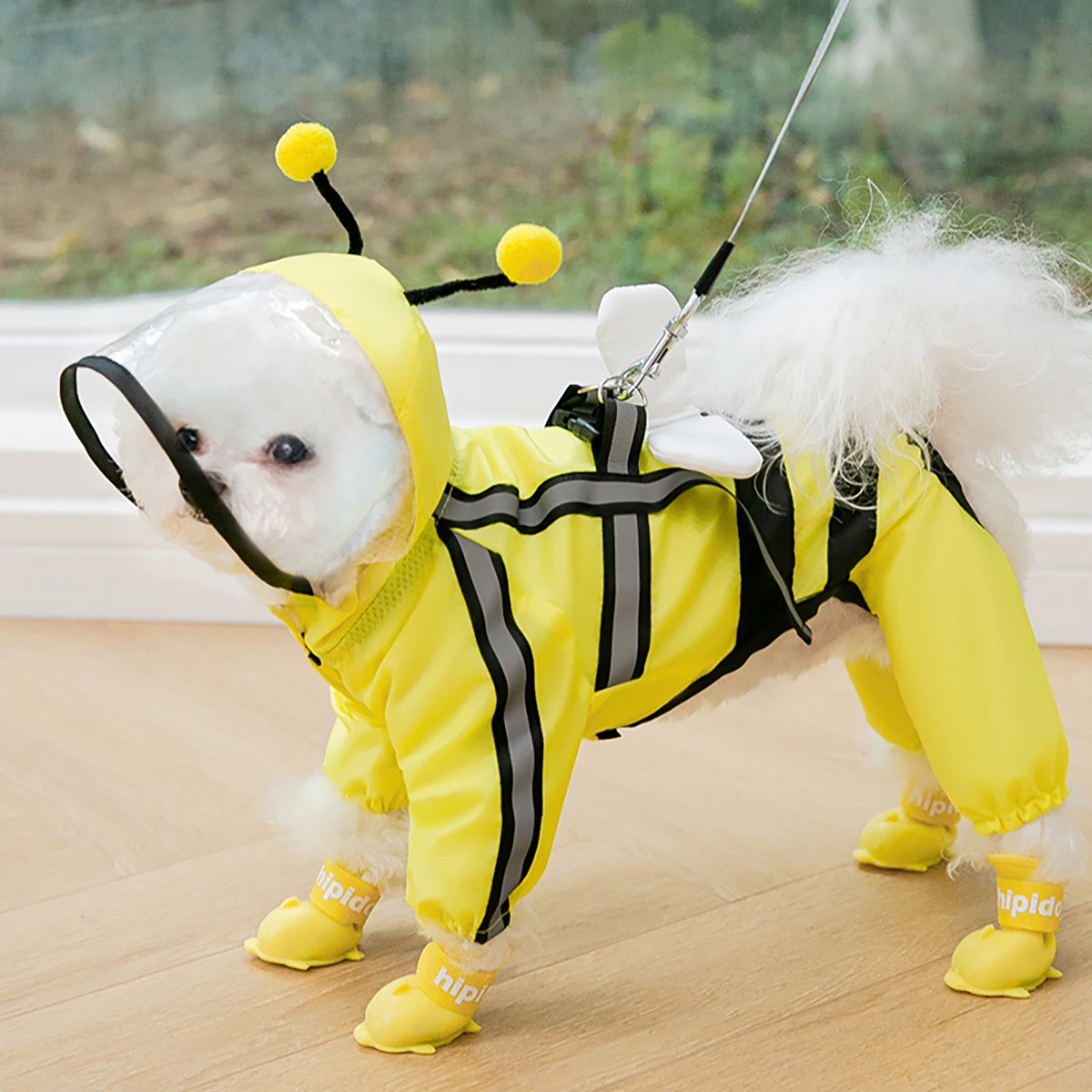 Chubasqueros con forma de abeja para perros, Poncho reflectante para mascotas, adecuado para mascotas, chaqueta impermeable, ropa para cachorros de moda
