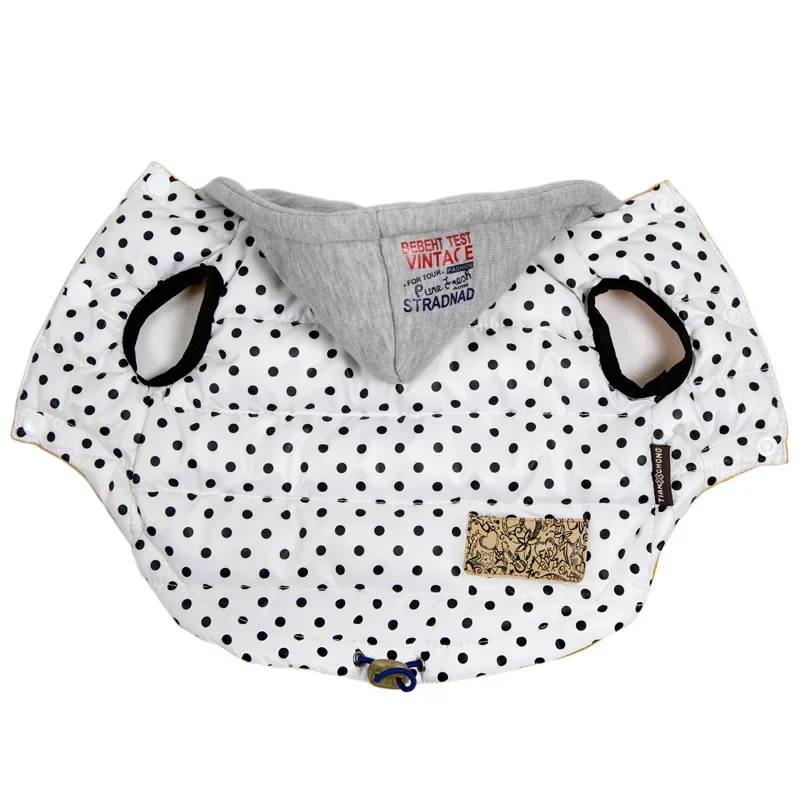 Chaqueta para perros pequeños y medianos, abrigo para gatos, Otoño Invierno, ropa gruesa de lana con estampado de cachorros, trajes de Bulldog, Chihuahua y Pug