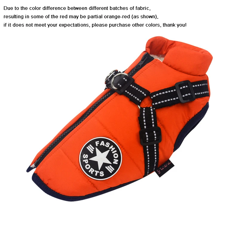 Chaqueta con arnés para perro, ropa cálida de invierno para Labrador, abrigo impermeable para perro pequeño, trajes para Chihuahua, Bulldog francés - imagen 4