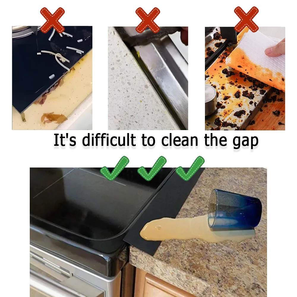 Tira de silicona para huecos, tira de sellado para estufa de Gas de cocina, tira antiaceite y antimanchas, tira de inserción de silicona, accesorios de cocina - imagen 5